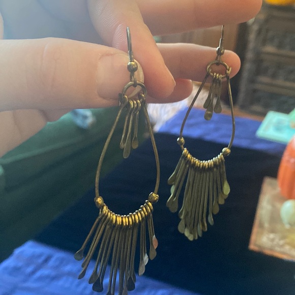 Vintage gold bohemian earrings - Picture 11 of 12